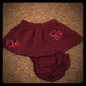 Maroon colored Gymboree skirt and matching bloomer
